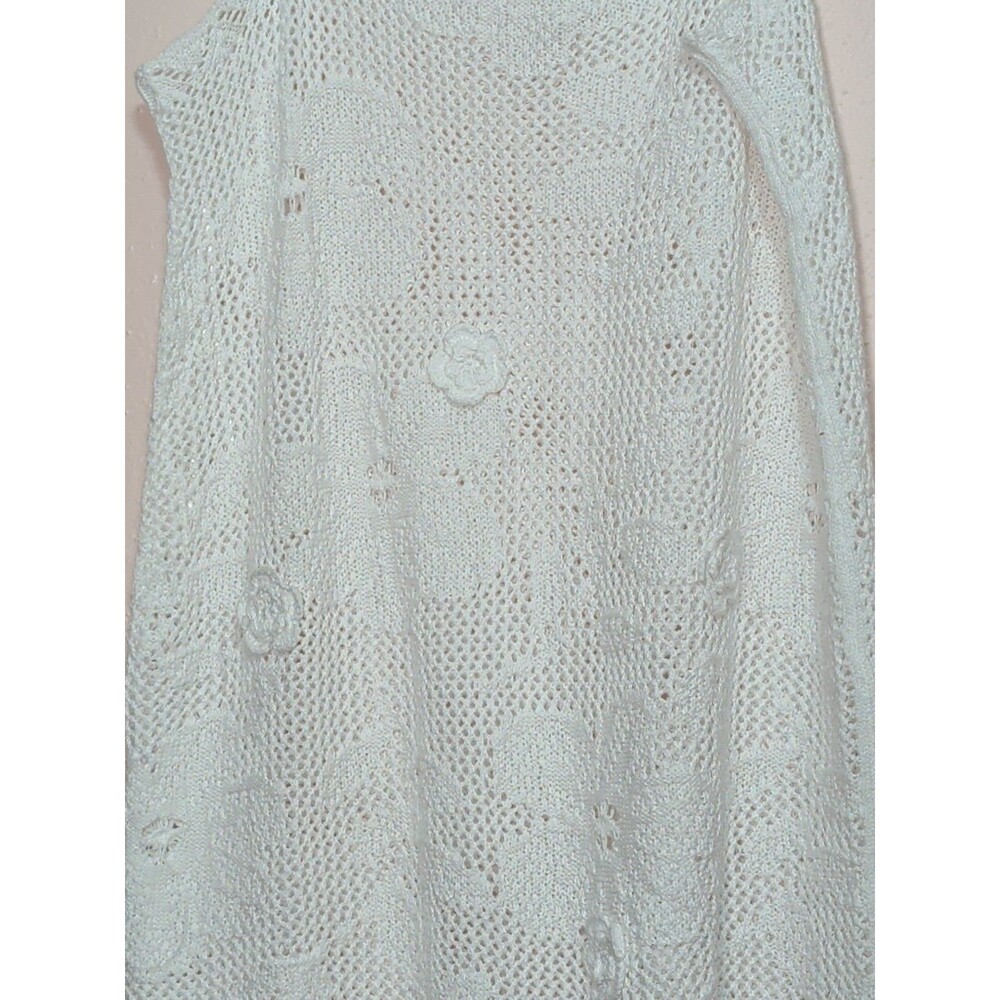 ❤️Wild Fable Cover up Womens XL White Crochet Flower Boho Summer Festival❤️ - Picture 3 of 11